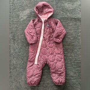 Patagonia Quilted Reversible Snowsuit in Plum and Light Pink